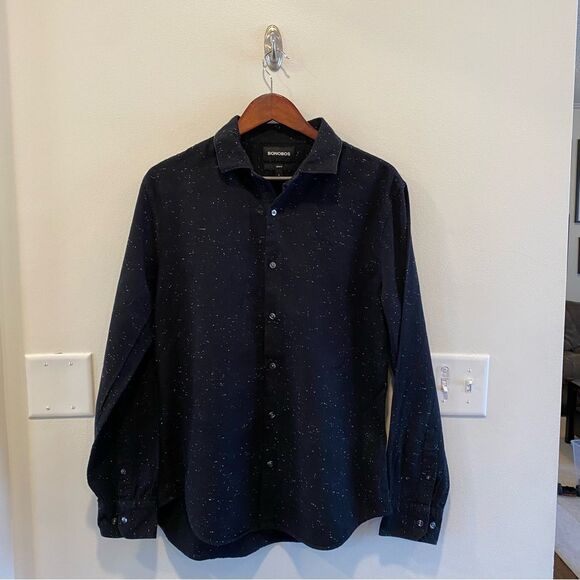 Bonobos men’s Black White Flannel Button Down Slim Fit Shirt size large - Picture 1 of 10